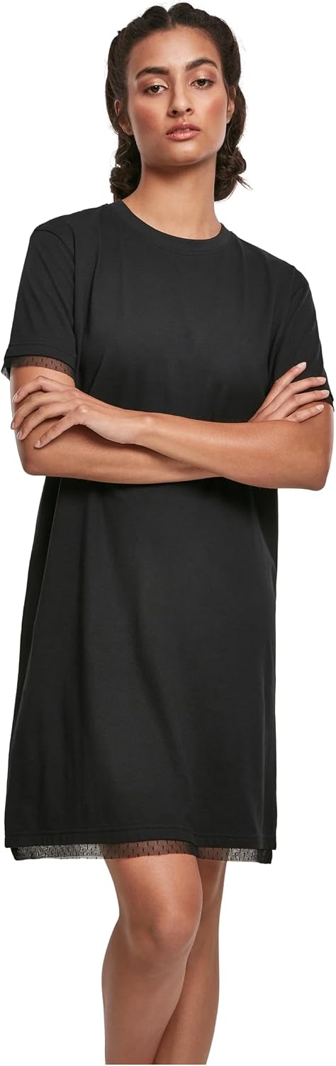 Urban Classics Vestido para Mujer Boxy Lace Hem tee Dress Vestido Mujer