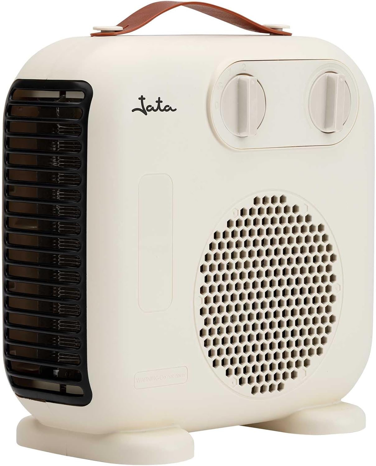 JATA JCTV1206 - Calefactor Bajo Consumo. Termoventilador Baño 2000 W. 2 Potencias. Ventilador. 2 Posiciones: Horizontal y Vertical. Antivuelco. Asa de Transporte. Compacto: 24 x 12,5 x 24 cm