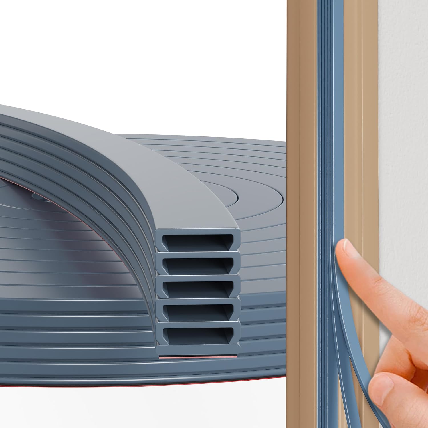 Burlete autoadhesivo para puerta, burlete de goma, protección contra el ruido, eficiencia energética, resistente a la intemperie (blanco, 6 m)