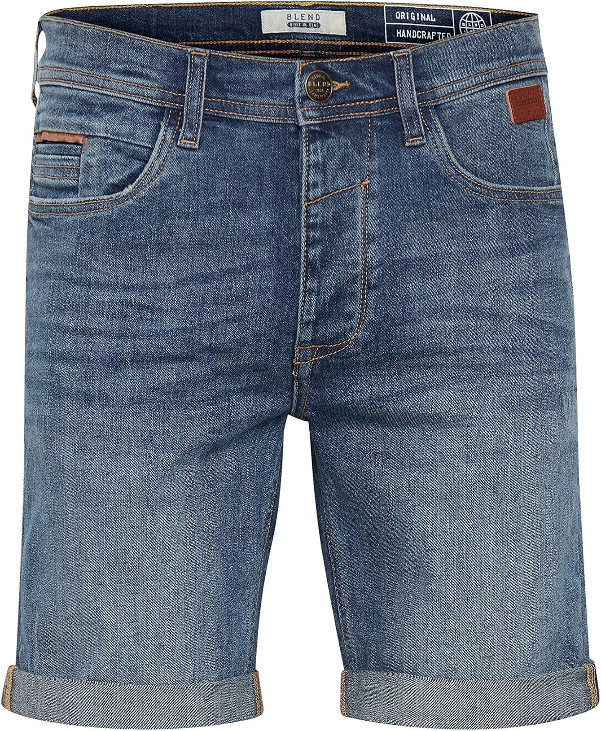 Blend Martels Pantalón Corto Vaqueros para Hombre Elástico Slim-Fit