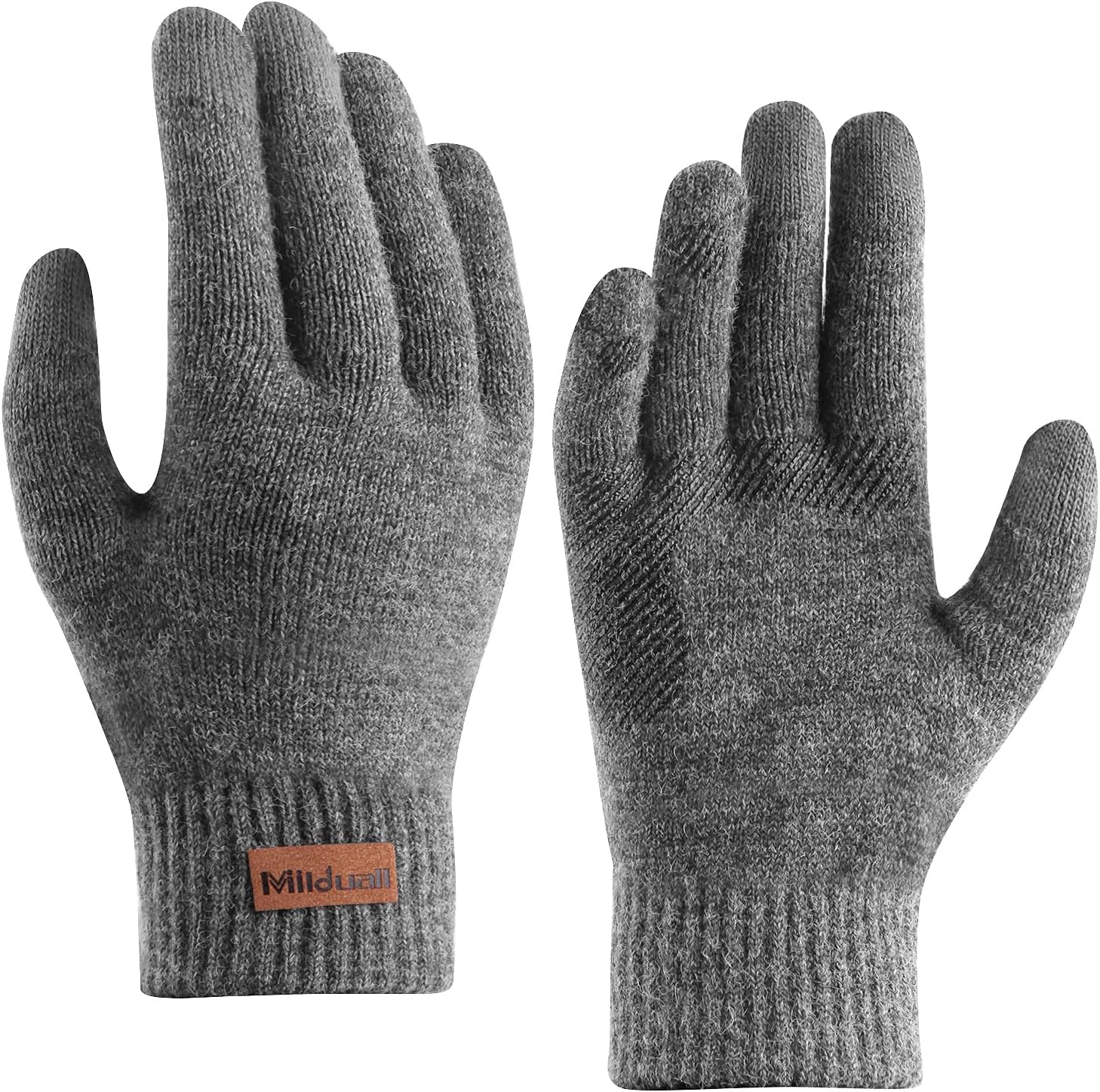 Guantes de táctil, Guantes de Invierno Gruesos Guantes de Punto cálidos Guantes de Dedos Antideslizantes Mujeres Hombres Ciclismo al Aire Libre Deportes