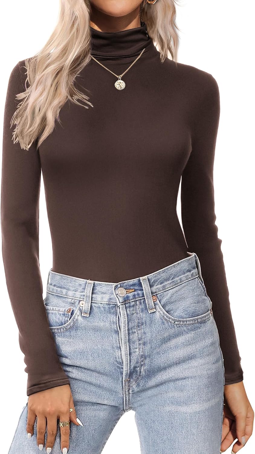 Zeagoo Camiseta Cuello Alto Mujer Manga Larga Termica Jersey Invierno Fino