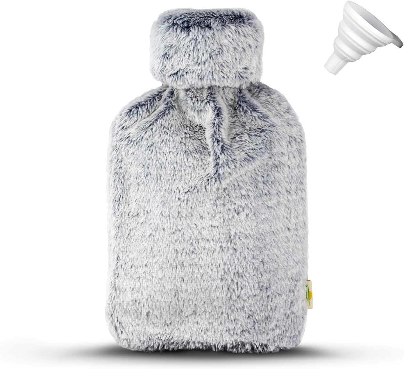[¡NUEVO!] BetterDay® Bolsa de Agua Caliente con Capucha™ - Bolsa Agua Caliente con Funda - Goma natural y tapa extraíble - Botella Agua Caliente Grande 2 Litros con tapa suave y esponjosa