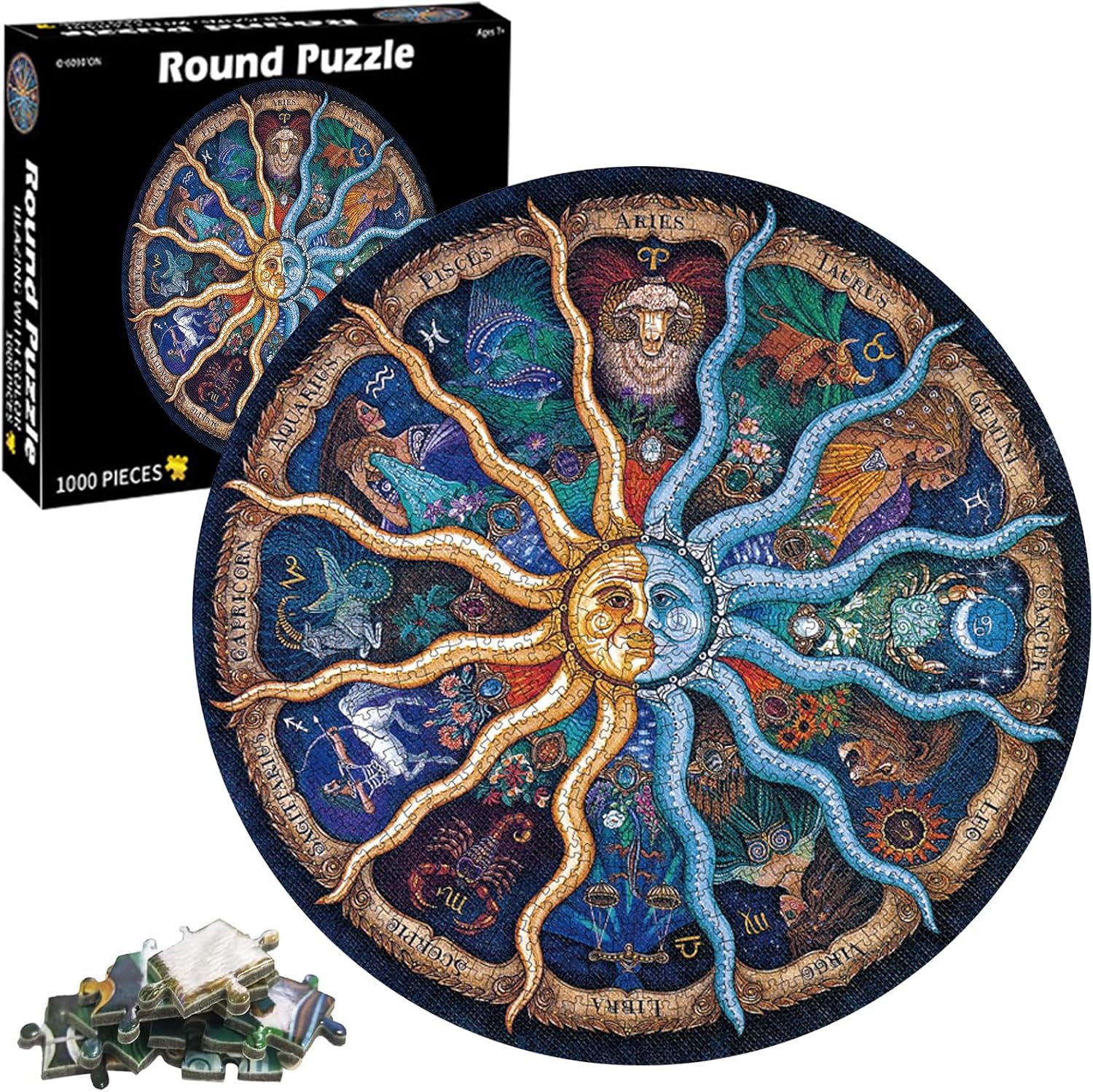 TaimeiMao Puzzle 1000 Piezas Adultos,Puzzles Redondo Creativo Rompecabezas