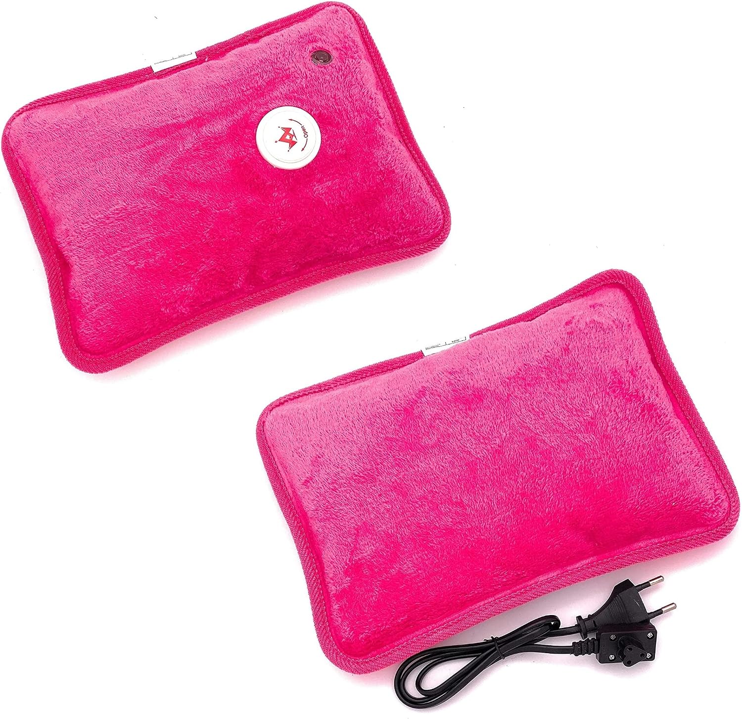 S&N 2x Bolsa de Agua Caliente Eléctrica Recargable en sólo 15 minutos, dolor muscular, espalda menstrual (Rosa) 600Watt 2 piezas