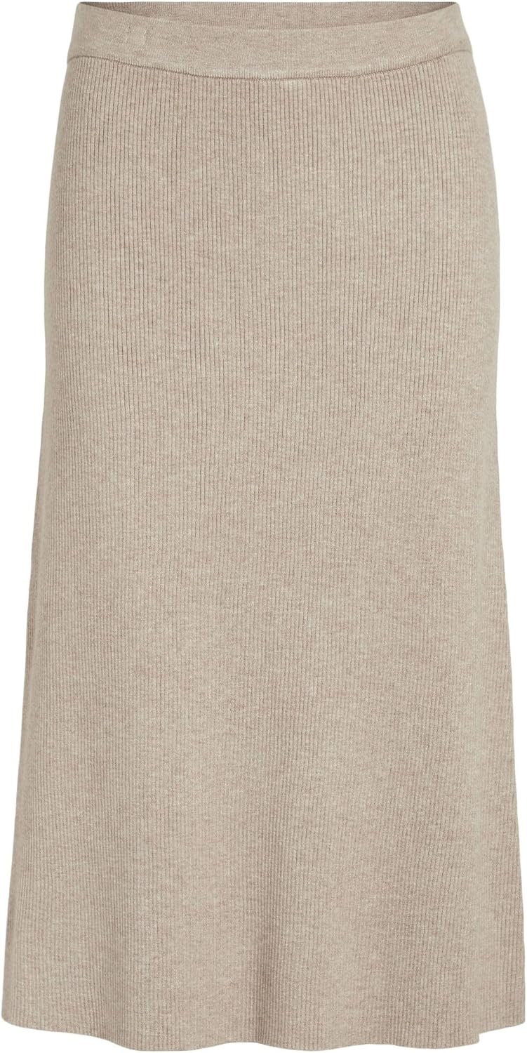 Vila Vicomfy A-Line Knit Skirt- Noos Falda Midi Mujer (Pack de 1)