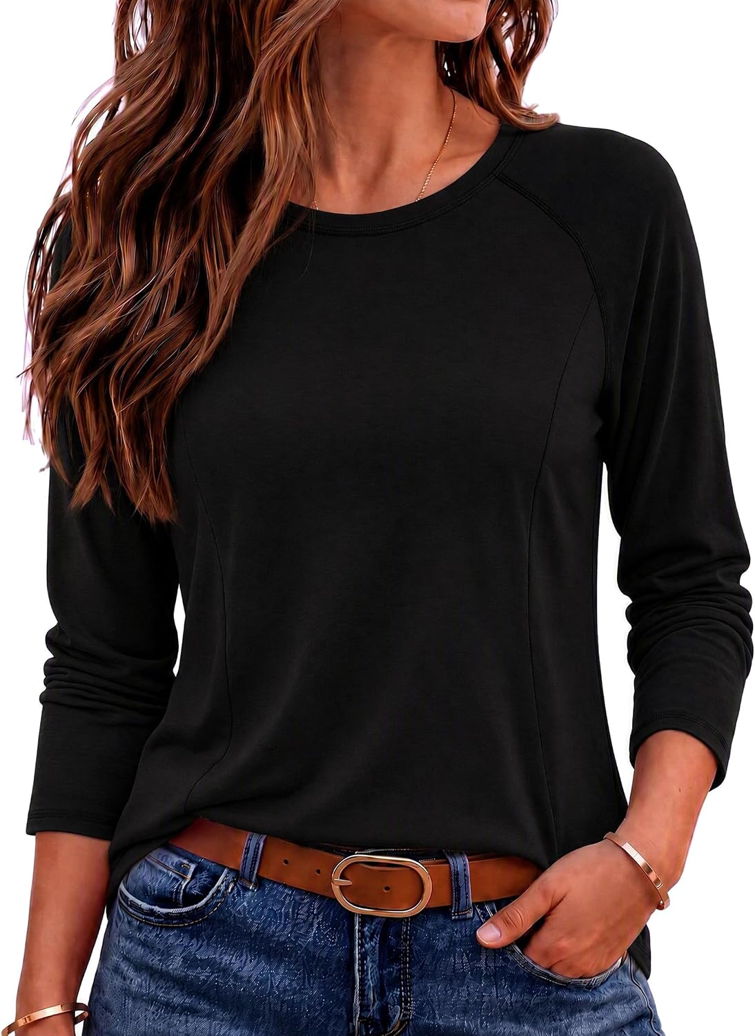 Camiseta Térmica Mujer Manga Larga Cuello Redondo Ropa Interior