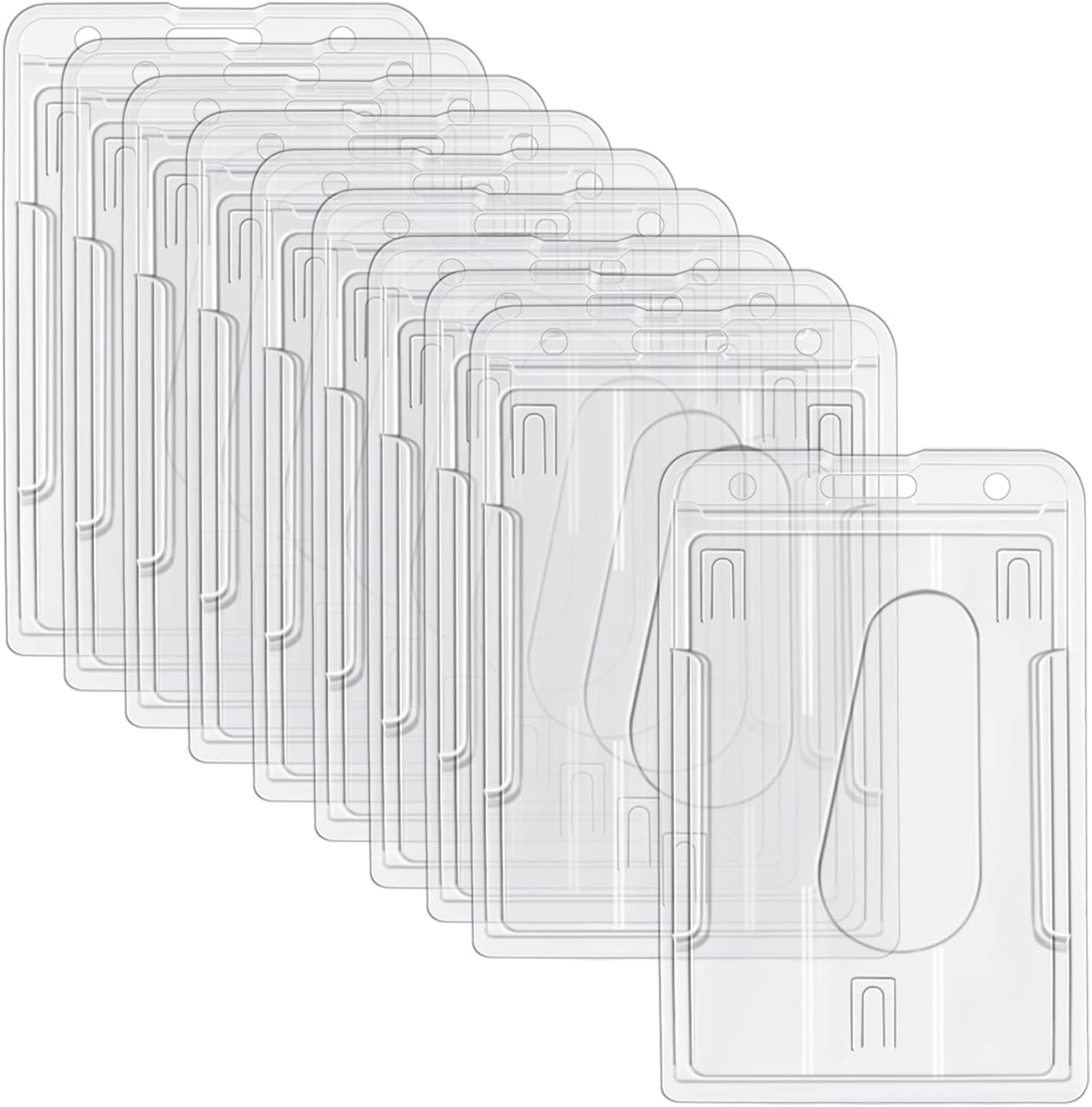 10 Piezas Portacredenciales de Plástico Duro, 5,8 x 8,9 cm Vertical Badge