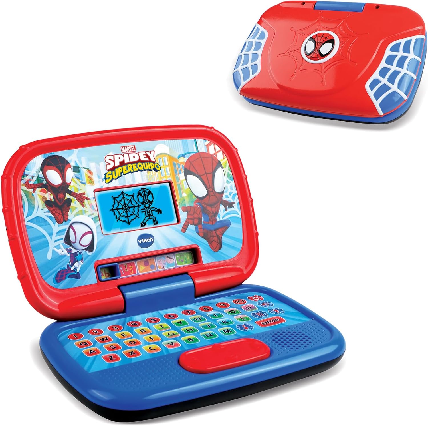 VTech - Portátil Educativo de Spidey y su superequipo, Ordenador de Aprendizaje para niños +3 años, Lenguaje, Matemáticas, Juegos, Versión ESP