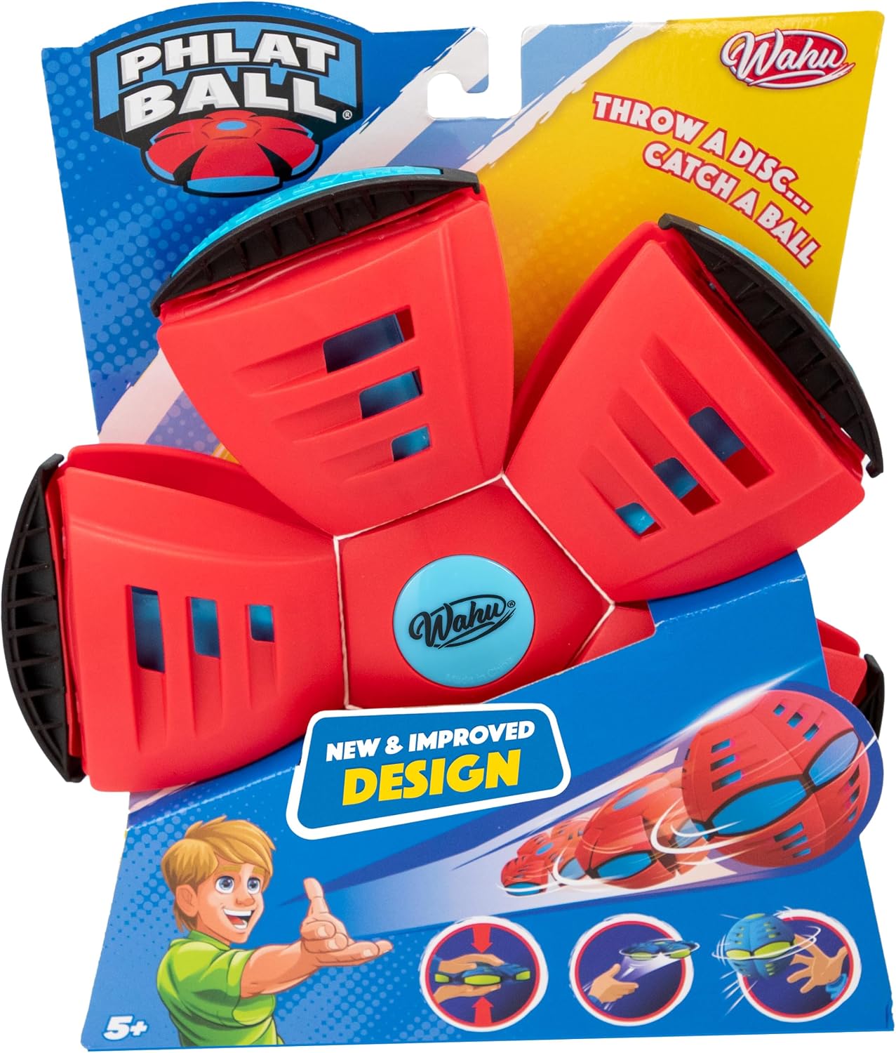 Wahu - PHLAT Ball Classic - Frisbee Volador Transformable en Balón - Juguetes de Exterior para Niños Desde 5 Años - Bola de 15,7cm - Frisbee de 22,9cm- Regalo Niño Innovador - 2+ Jugadores