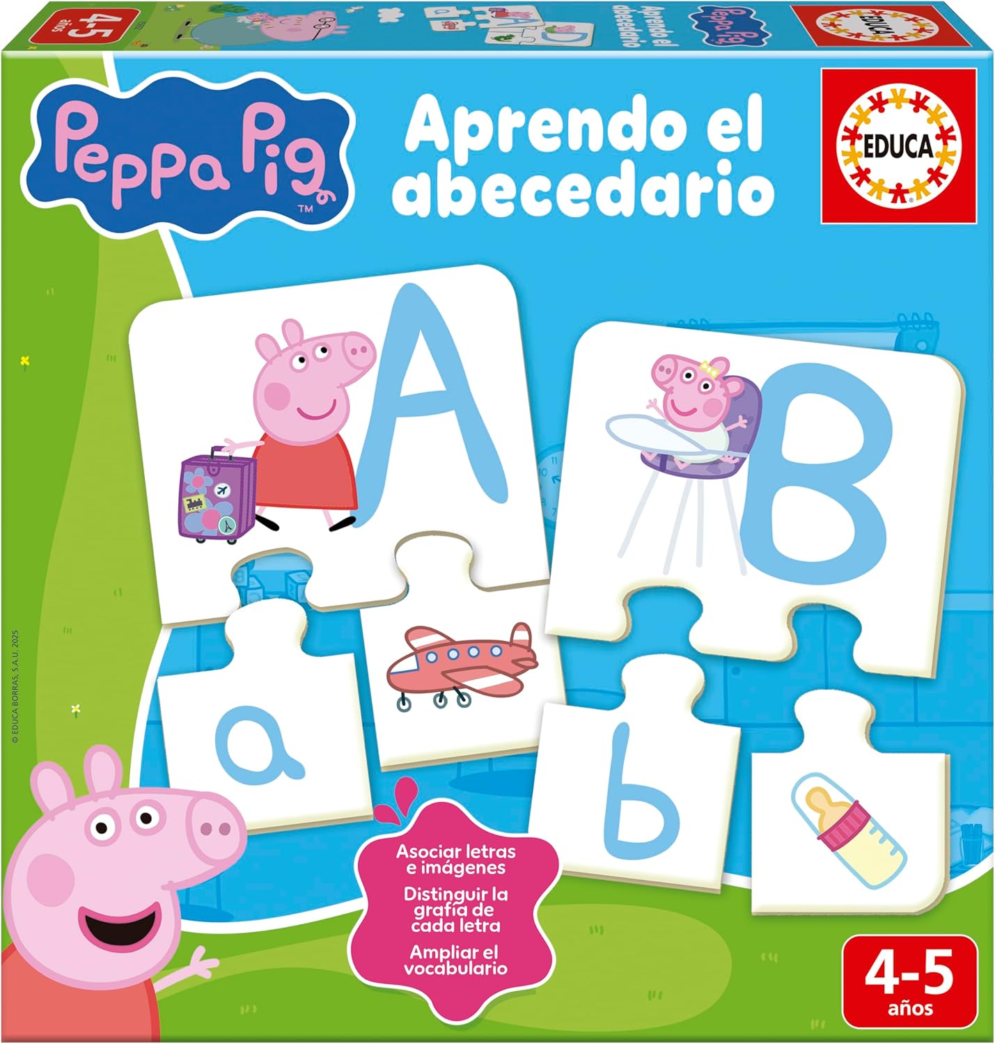Educa - Juego Educativo para bebés a Partir de 3 años | Mis Primeras Actividades Peppa Pig. Los niños aprenderán a Colorear, el abecedario, los números y los Colores (17249)
