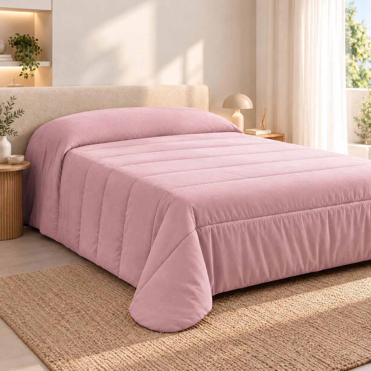 Donegal Collections Edredón Nórdico Cama 90 (190x260 cm) Reversible Rosa/Rosa - Edredón Invierno Máximo Confort Tacto Suave y Agradable - Ideal Invierno y Otoño - Microfibra