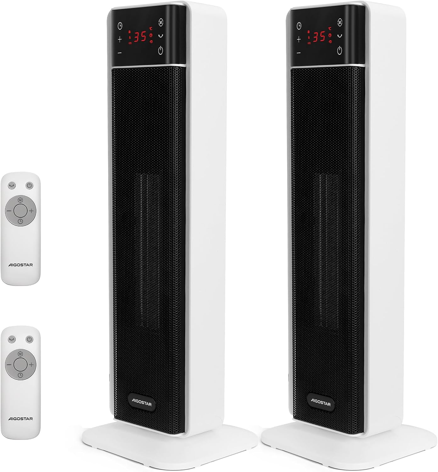 Aigostar Calefactor Cerámico PTC, 2000 W, Mando a Distancia, Silencioso