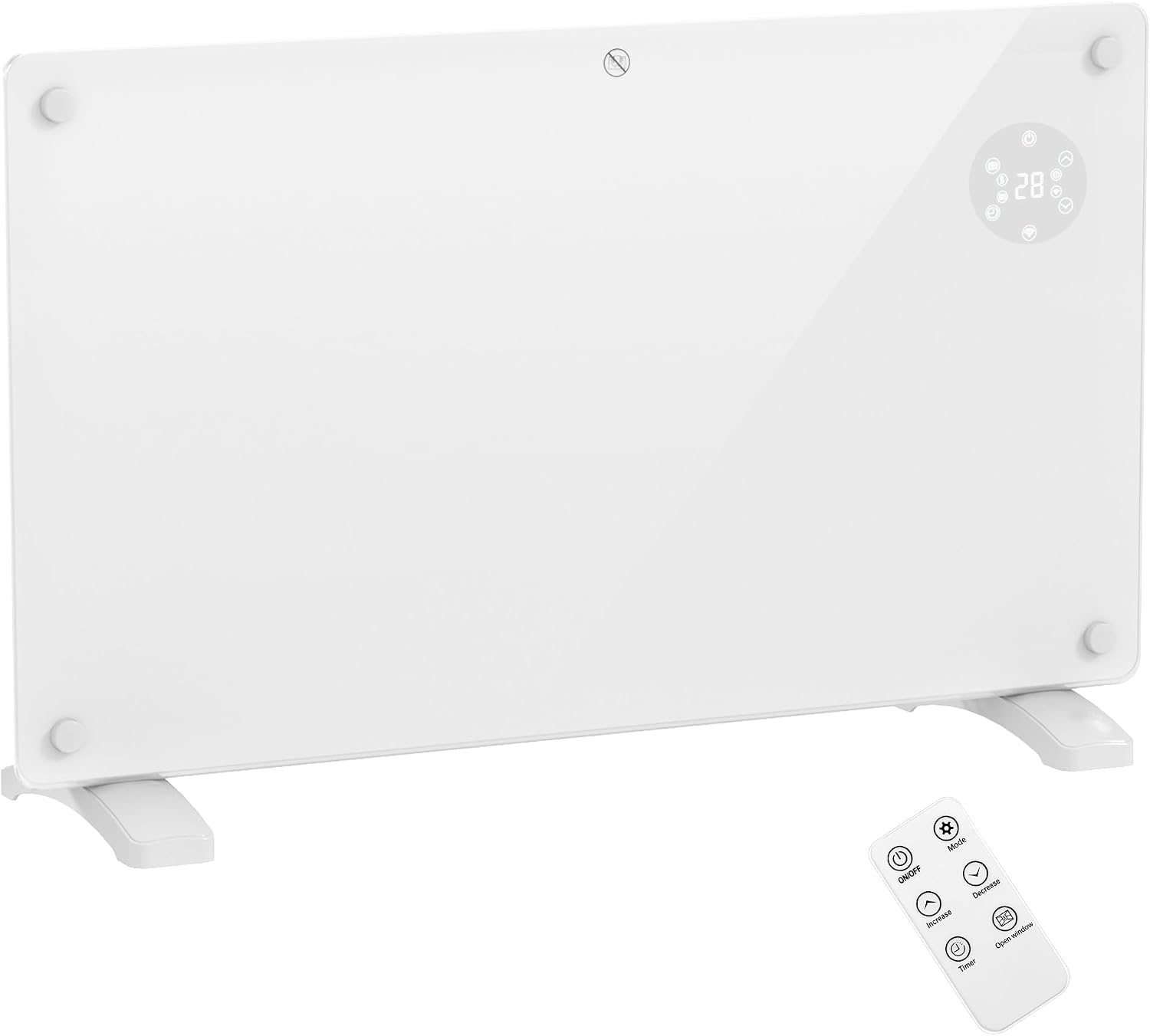 HOMCOM Radiador Eléctrico Pared o Suelo Pantalla LED 1500W Blanco