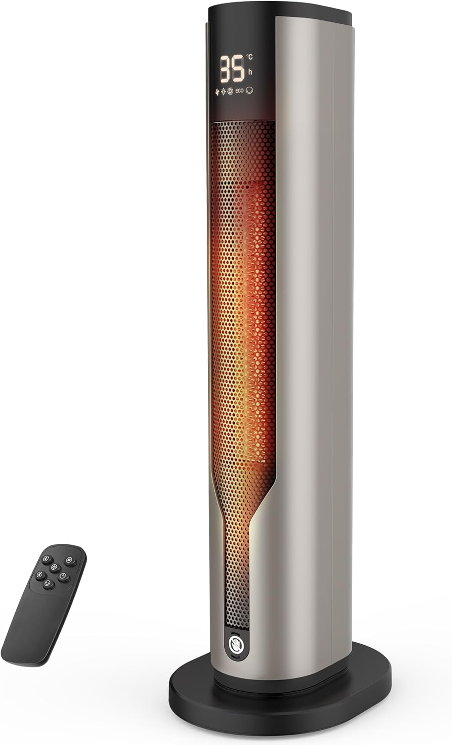 Calefactor Baño,Calefactor Bajo Consumo 2000W,Calentador Cerámico Silencioso de 60cm,Protección Contra Sobrecalentamiento y Vuelco,Oscilación de 70°,3 Modos,Temporizador de 12 h