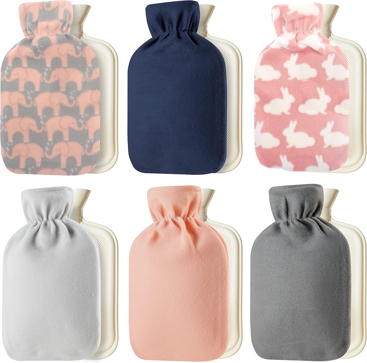 CityComfort Bolsa Agua Caliente con Funda Forro Suave, Botella de Agua Caliente Capacidad 2 Litros, Calienta Pies Manos Cuello, Regalo Para Mujer