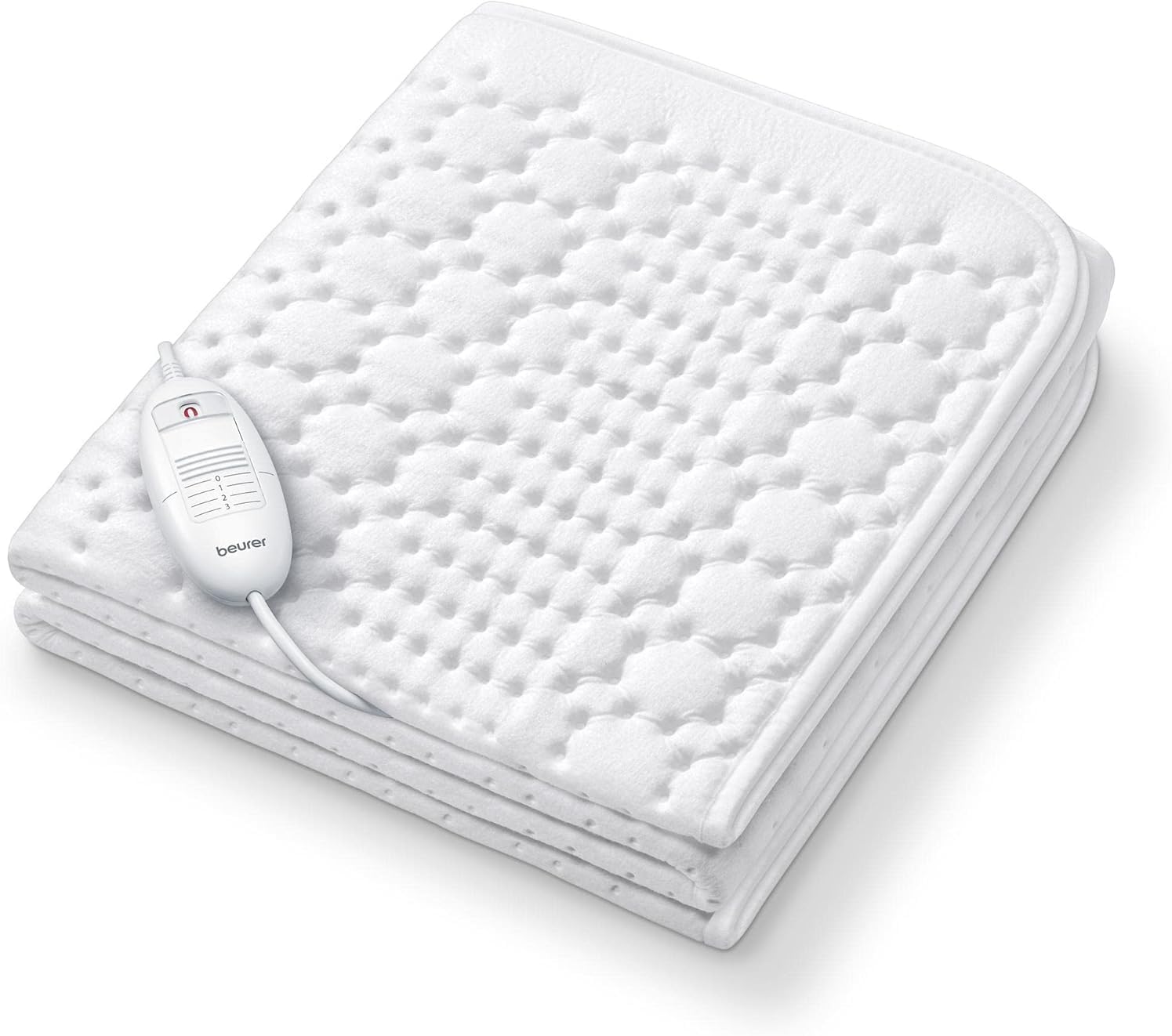 Beurer TS 19 Colchoneta térmica, Calientacamas con 3 niveles de temperature para una cama cálida y acogedora, lavable a máquina, parte superior e inferior de vellón, 130 x 75 cm