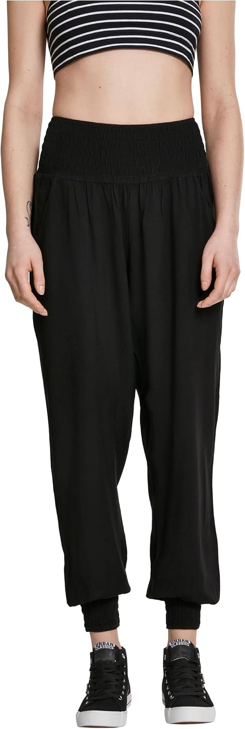 Urban Classics Ladies Sarong Mujer Pantalones de Tela Negro Harén