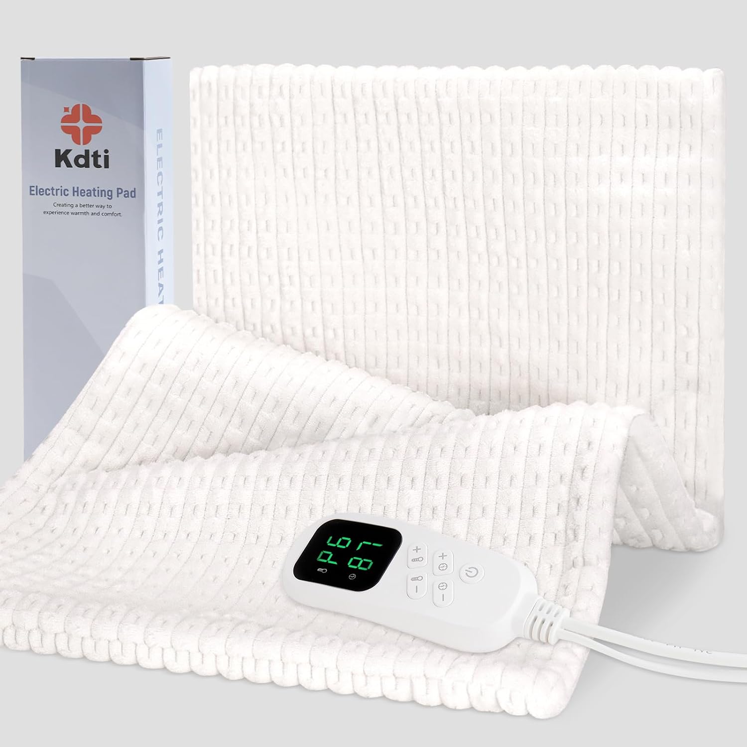 Manta Eléctrica con Funda Desmontable Lavable 30×60 CM Blanca