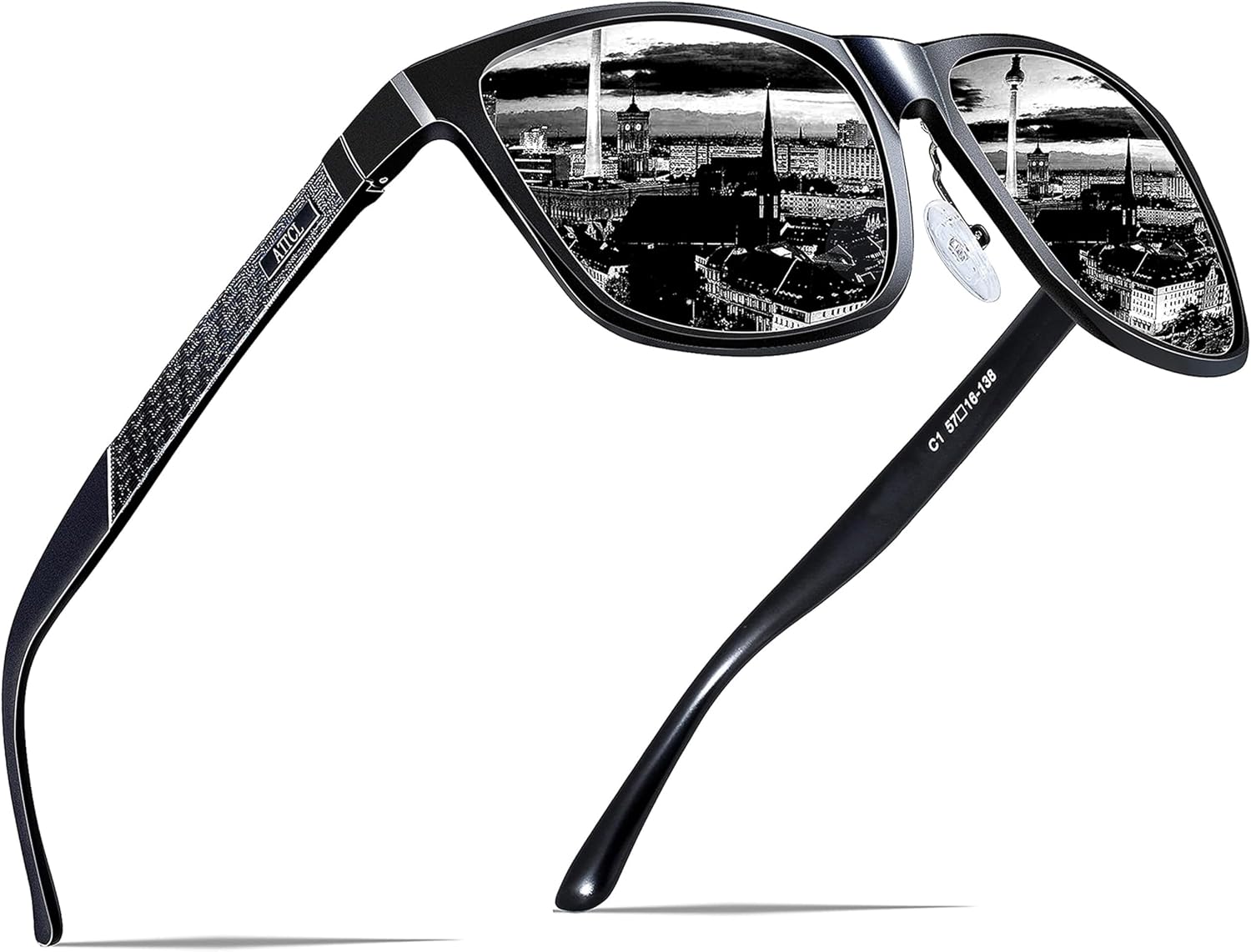 ATTCL Gafas de Sol para Hombre Polarizadas con Montura Ligera AL-MG UV400