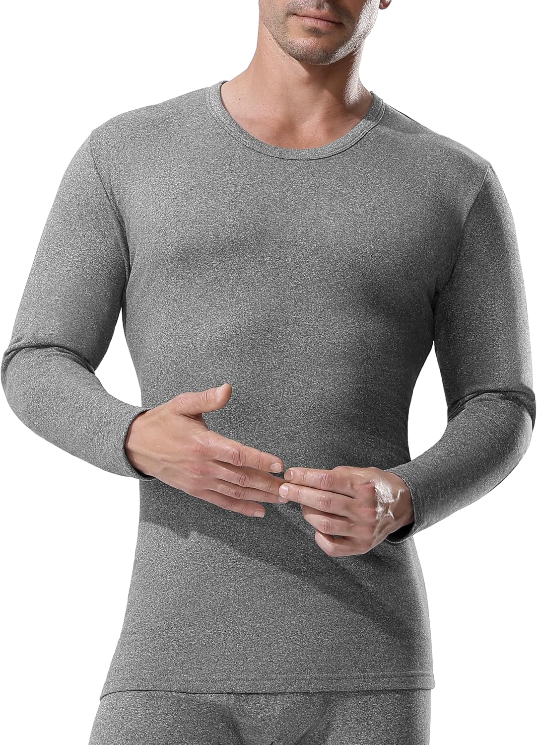 Channo Ropa Interior Térmica para Hombre: Camiseta de Manga Larga Elástica y Transpirable Climas Fríos