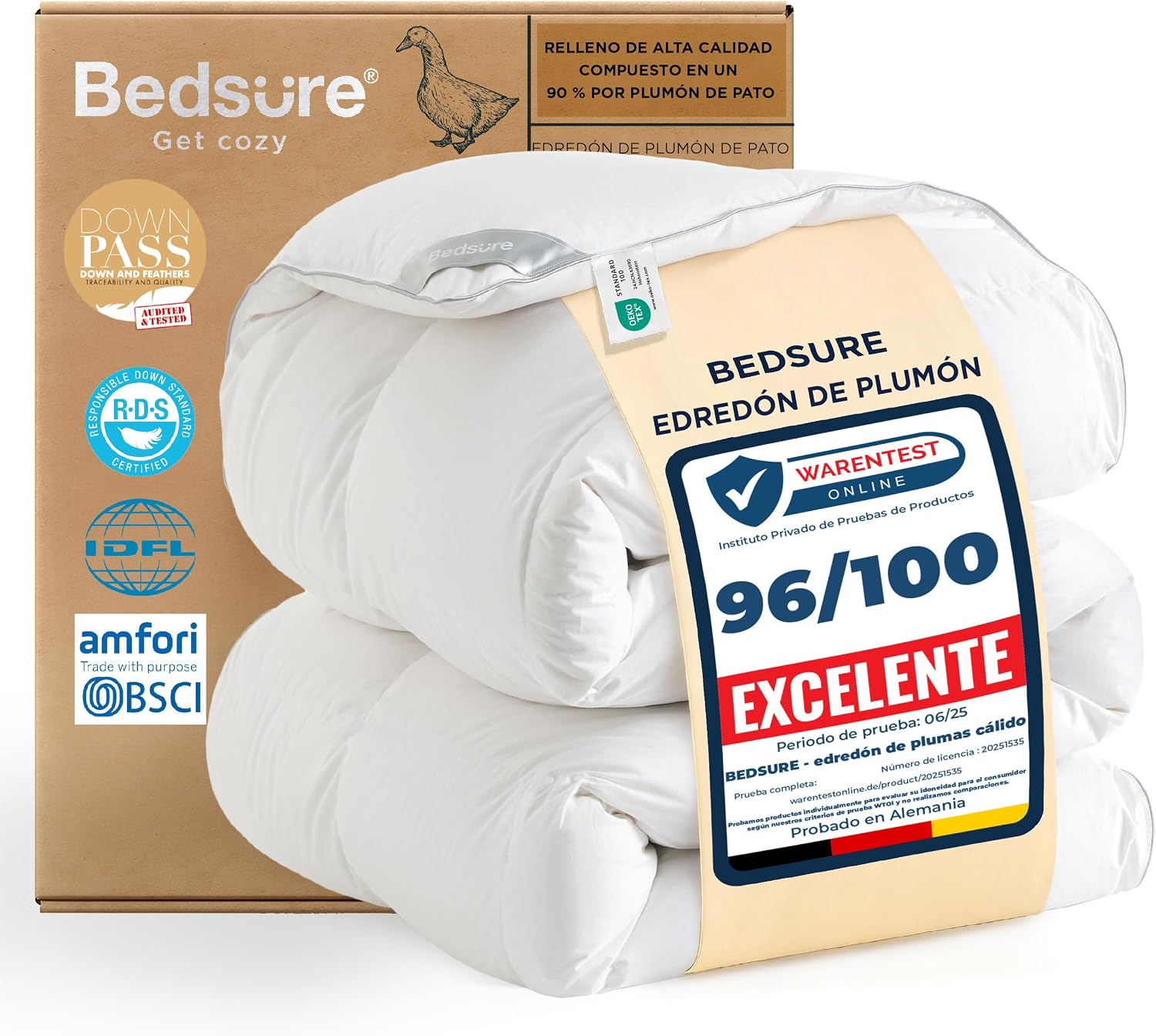 Bedsure Edredón Plumas Cama 135/150 - Edredon Invierno 220 x 240