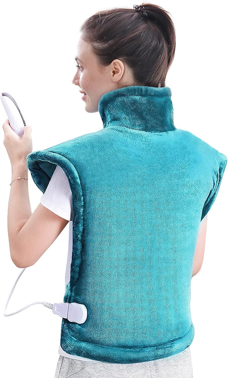 CURECURE Almohadilla Térmica para Espalda, Hombros y Cuello 60x85cm, Verde