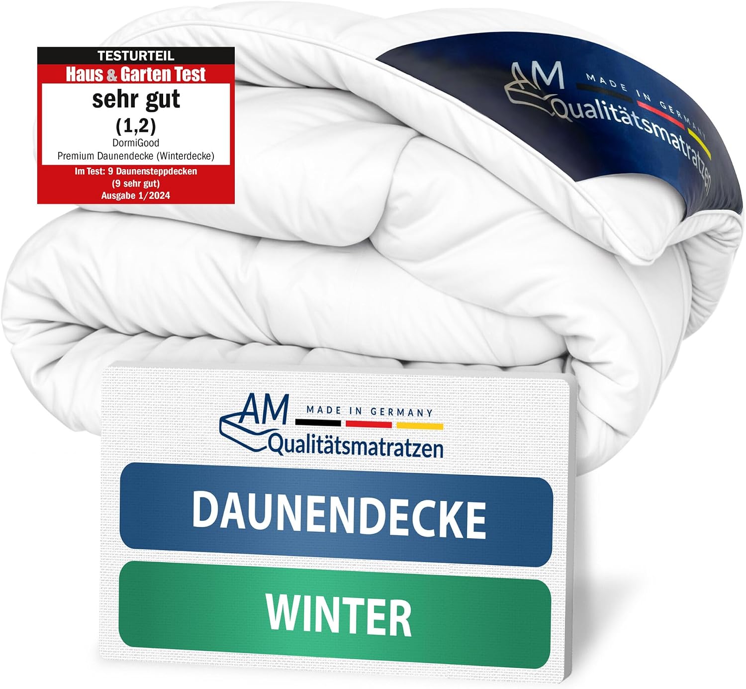 Edredón plumón 220x240 - Made in Germany - Edredón Extra cálido 220x240 - Relleno nordico 100% plumón Extra Suave - Edredón de Invierno Acogedor 220x240cm - Edredon Certificado Oeko-Tex