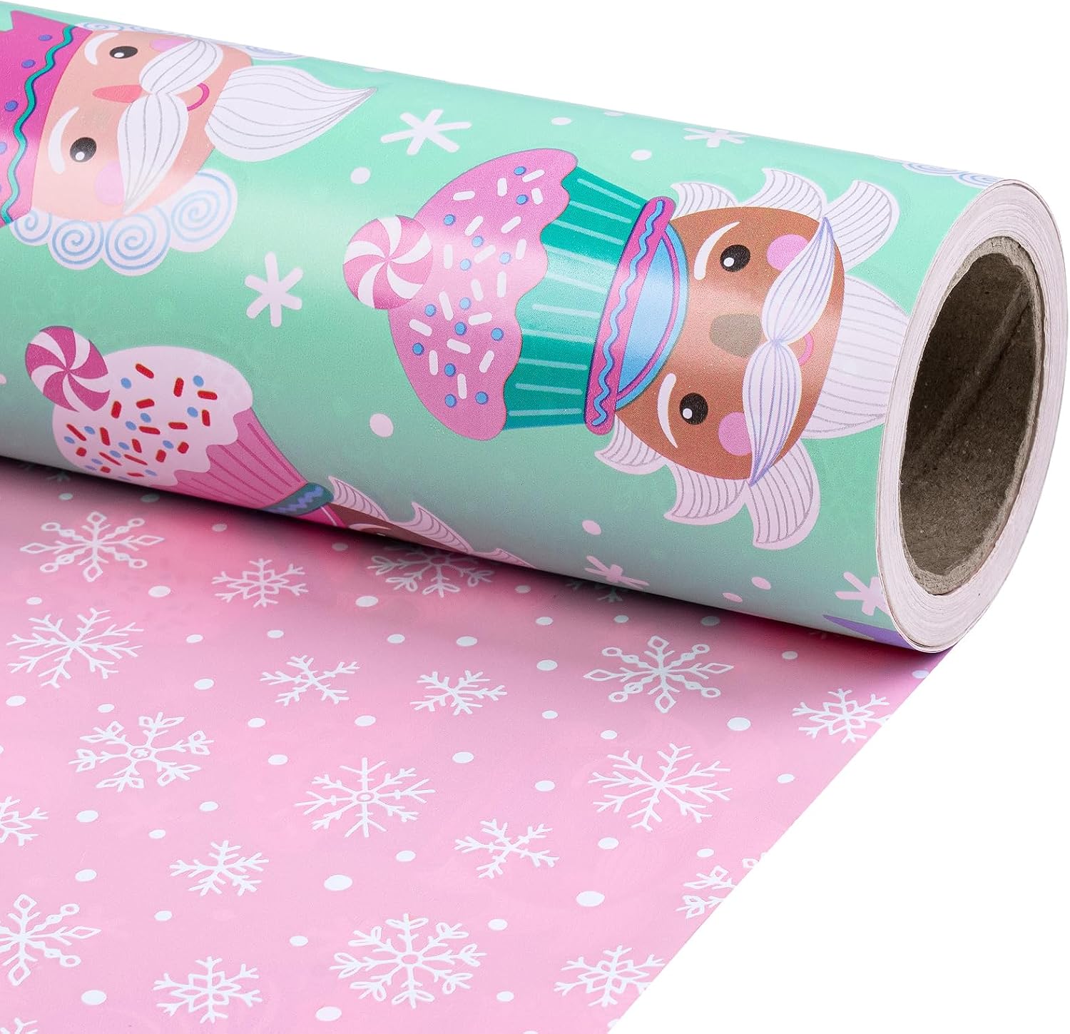 RUSPEPA Rollo Pequeño de Papel de Envolver para Cumpleaños con Gatos - Diseño de Gatos Negros Lindos con Sombreros de Fiesta y Corbatas, Papel Rosa, 43,2cm x 5m - Para Niños, Amantes de las Mascotas