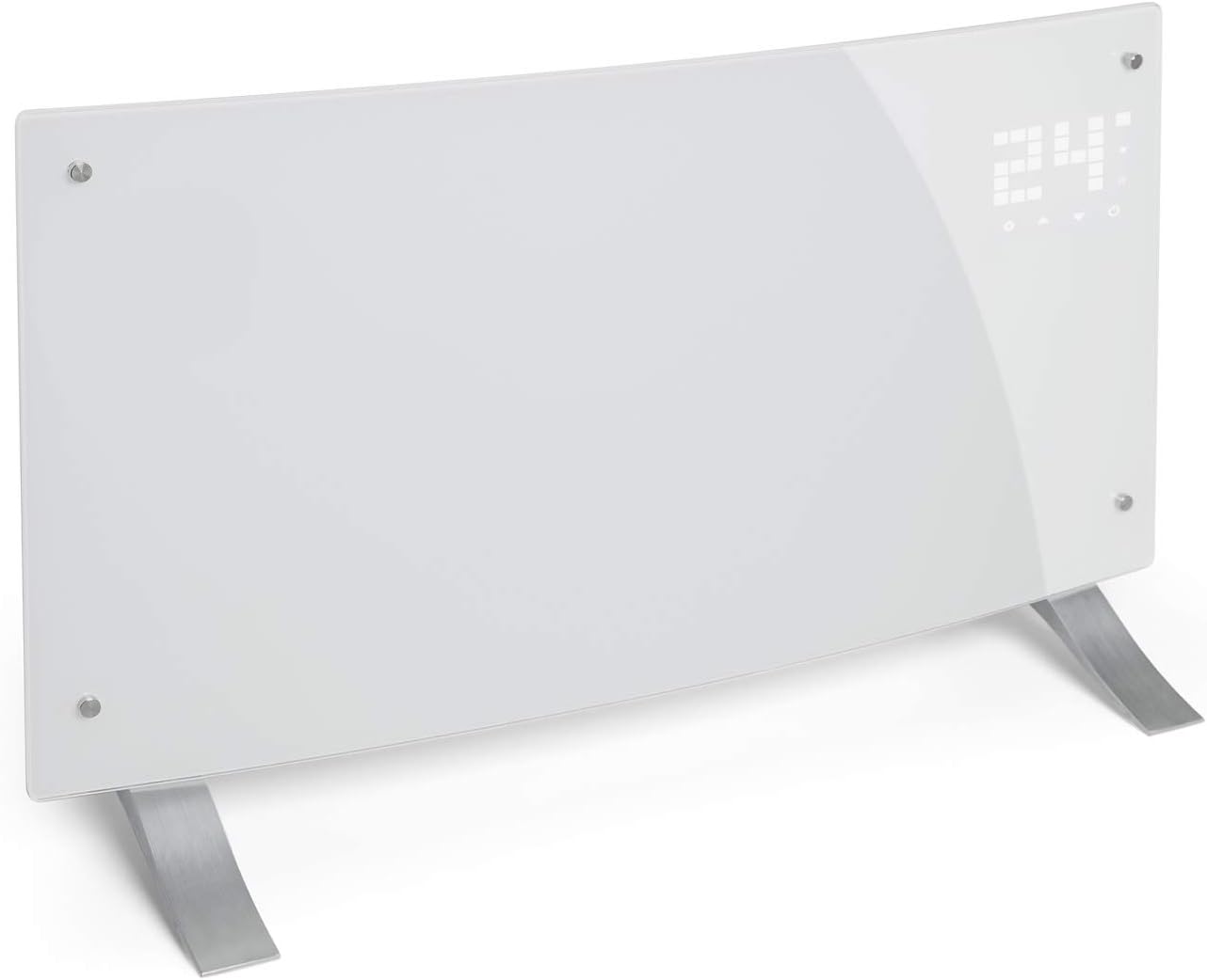 Klarstein Radiadores Bajo Consumo Electricos para Casa, Estufa Electrica de 2000W con Patas de Aluminio, Radiador Electrico Silencioso, Portátil y Delgado, Estufas con Panel para Pared y Termostato