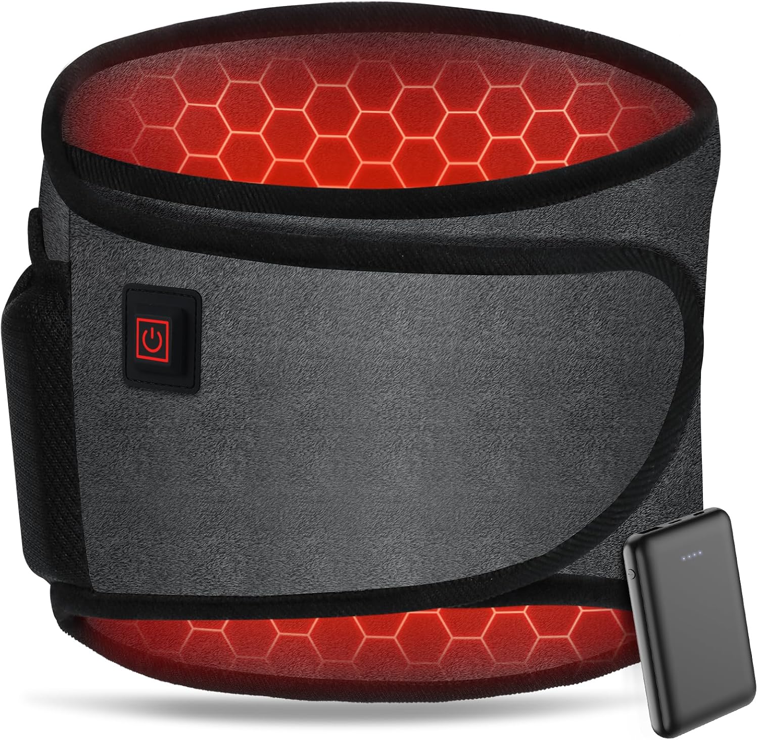Manta Electrica Lumbar, Almohadilla Eléctrica con Batería de 5000mAh & 3 Niveles de Temperatura, Esterilla Eérmica Electrica con Apagado Automático para Espalda, Cuello, Hombros y Vientre
