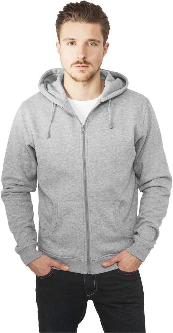 Urban Classics Capucha con Cremallera 2 Colores Hombre Capucha con Cremallera Negro/Gris