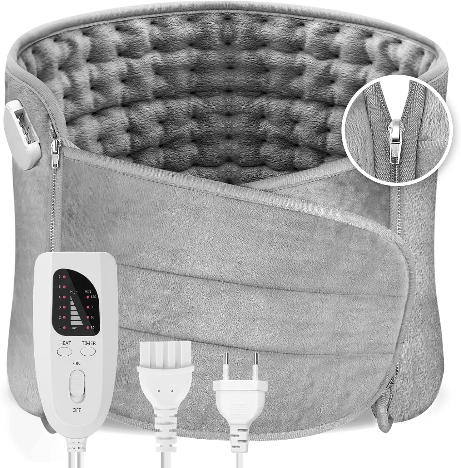 Manta Electrica, AOROY Almohadilla Eléctrica 126X30CM con Apagado Automático y Protección Contra Sobrecalentamiento, Almohadilla Térmica 6 Niveles de Temperatura 4 Configuraciones de Tiempo