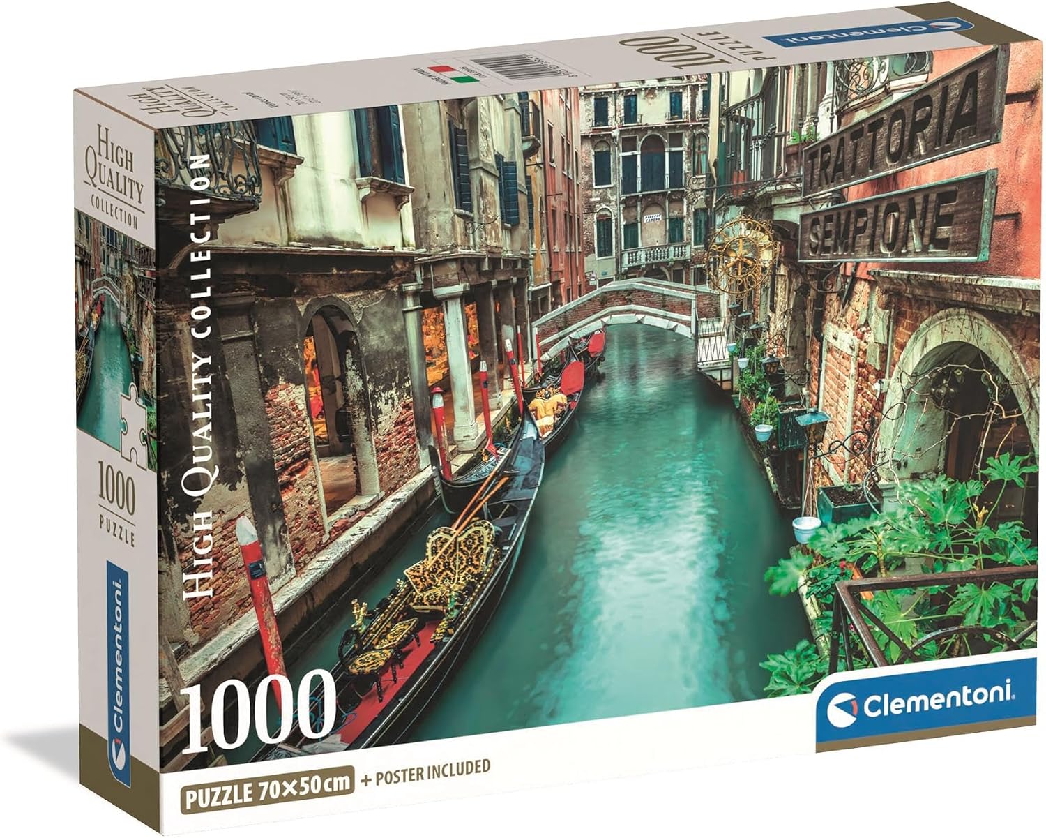 Clementoni - Puzzle Adulto 1000 Piezas Collection Venice Canal Compact Box, 39945