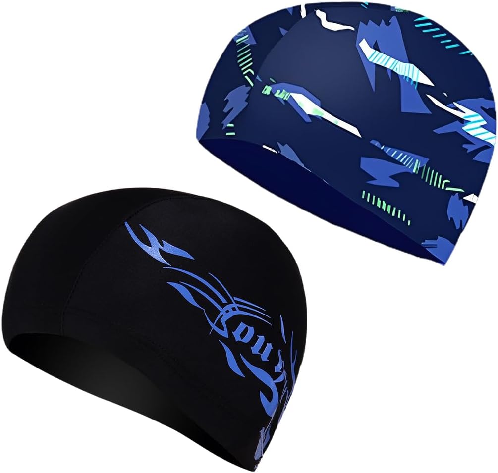 Paquete De 2 Gorros De Natación Unisex, Gorros De Natación Elásticos Para Hombres, Mujeres Y Niños