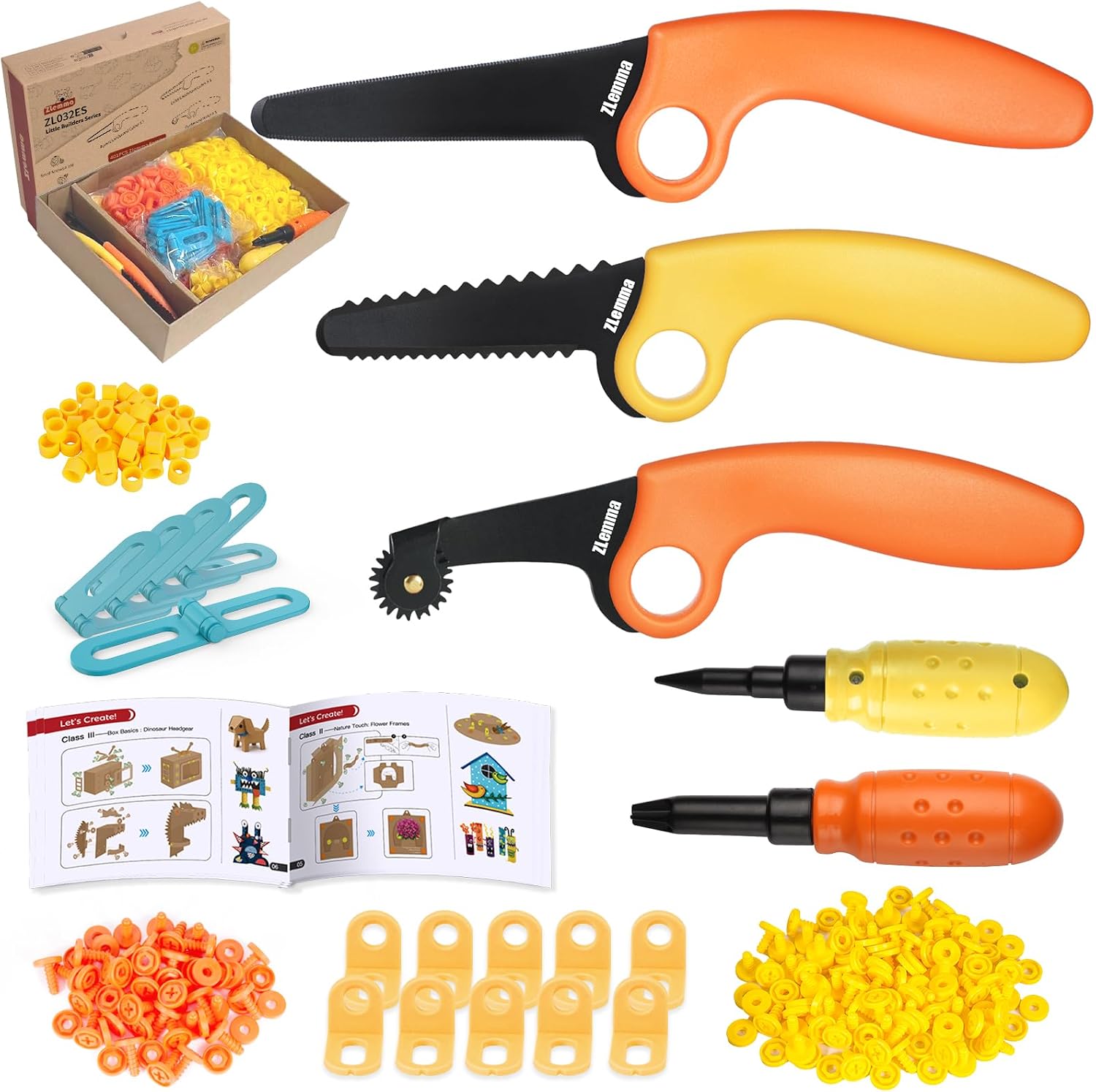 Kit de Construcción de Cartón para Niños – 401 Piezas con Herramientas Seguras, Safety Ring Exclusivo y Caja de Almacenamiento – Juego Educativo Stem Crear y Reciclar (Edición Familiar)
