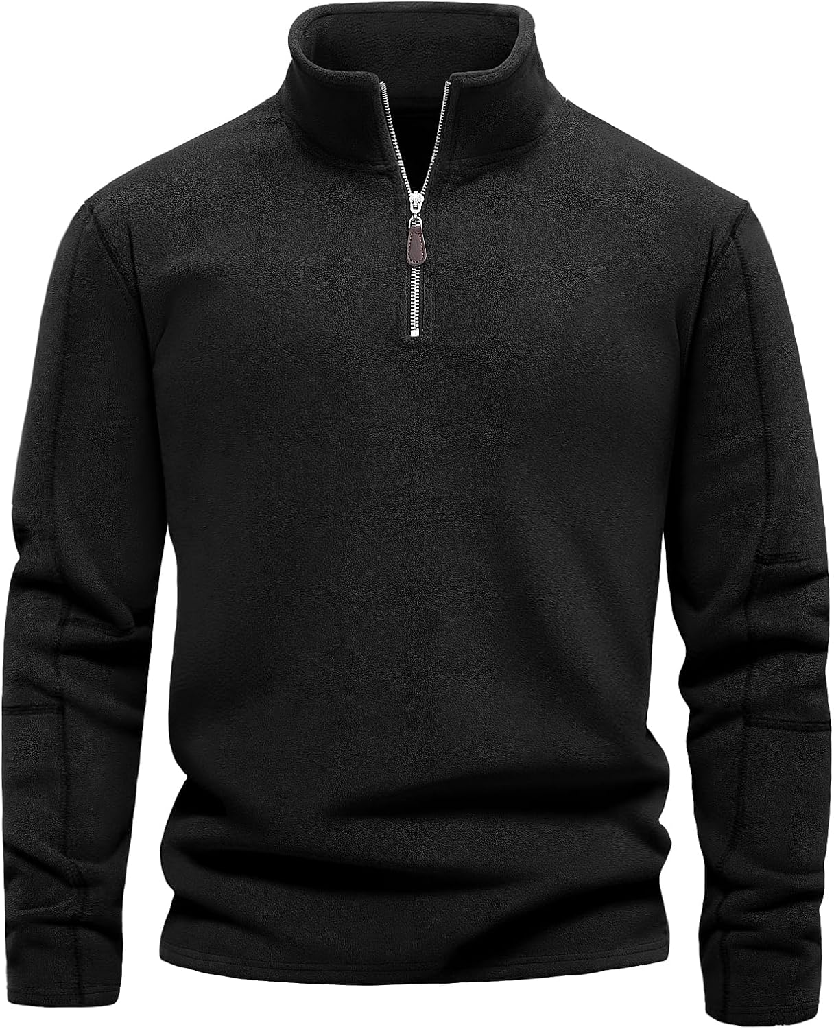 Lonya Forro Polar Hombre Invierno Sudadera sin Capucha 1/4 Media Cremallera Chandal Pullover Jersey Sweatshirt
