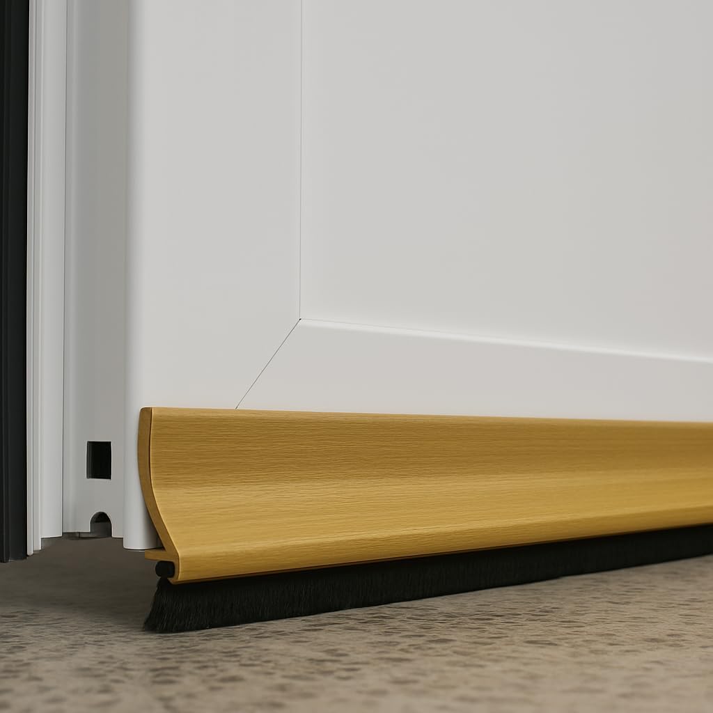 Burletes puerta ajustable, tira de burlete PVC bajo puerta autoadhesivo 93,5 cm. (Sapeli)