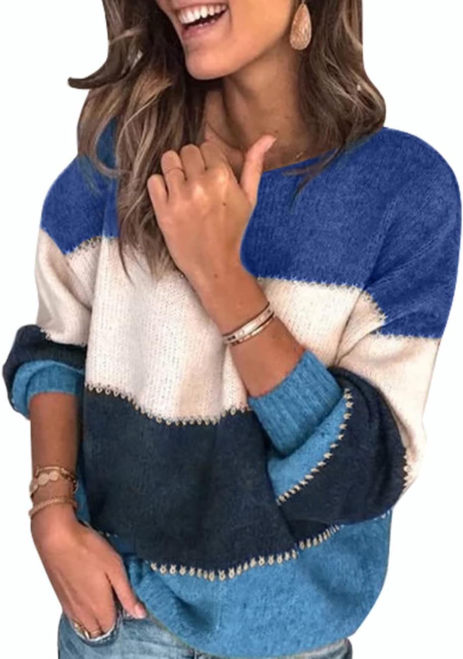 heekpek Jersey Mujer Invierno Punto Cuello Redondo Suéter