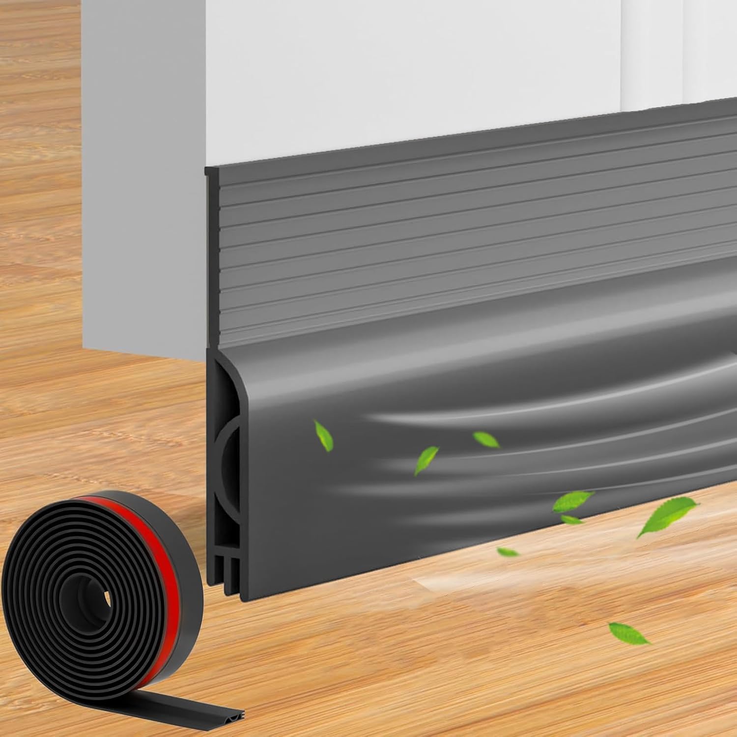 300 x 5 cm Junta Para Puertas Extra Fuerte Autoadhesiva Burlete Para Puertas Junta De Silicona Para Puertas Negro Para Protección Contra El Viento Aislamiento Acústico y Frío