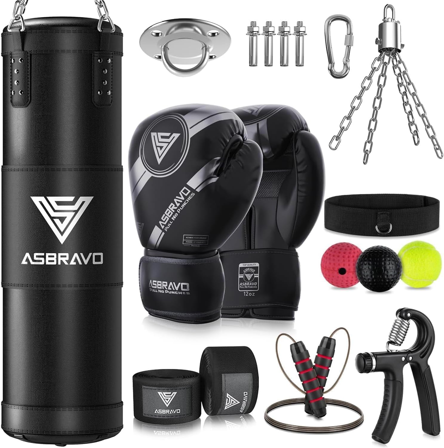 Saco de Boxeo para Adultos, 120cm, Kit con Guantes de Boxeo 12oz
