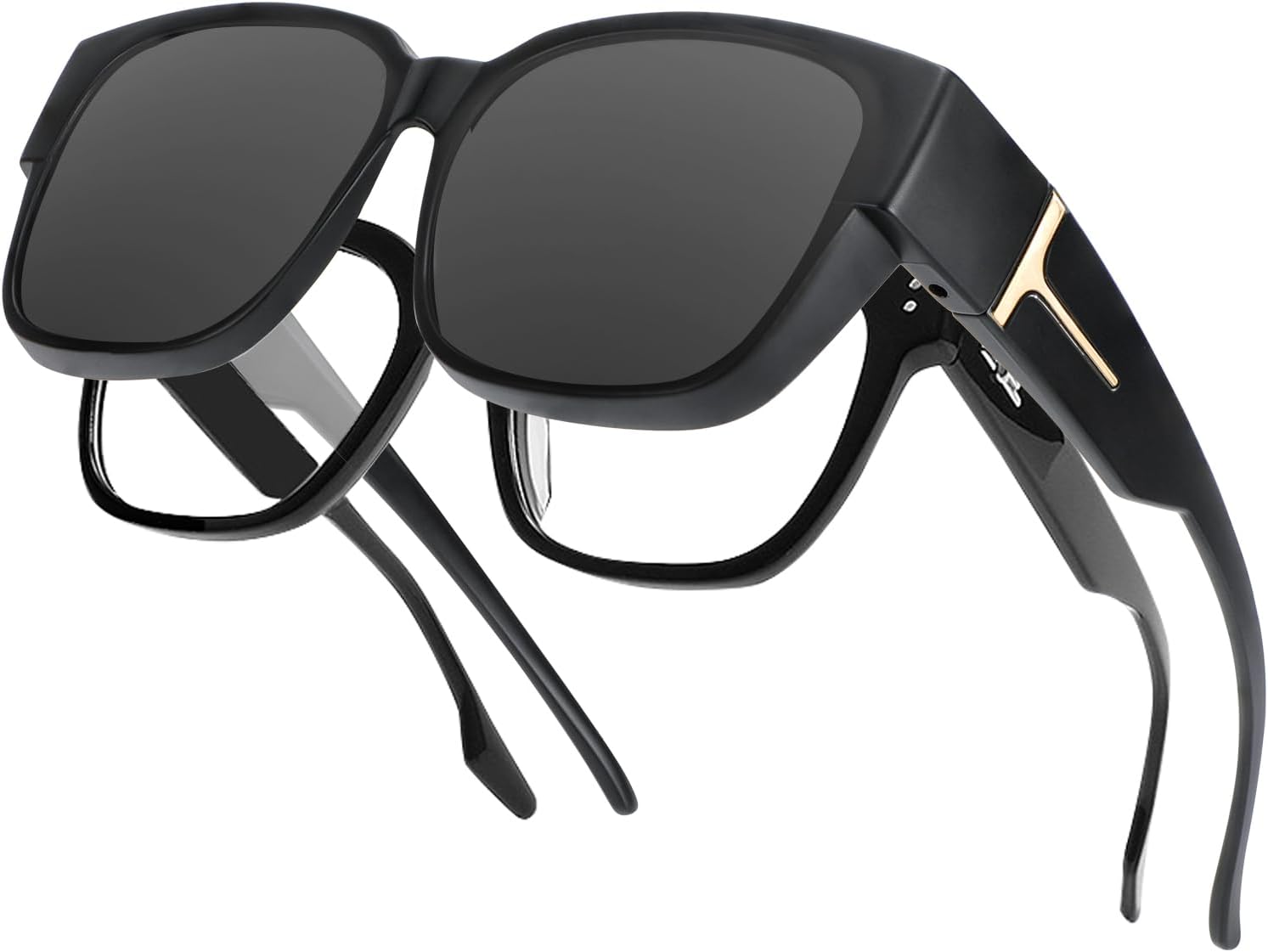 Hifot Gafas de Sol Polarizadas Ajuste Sobre Gafas Hombres Mujeres,UVA 400 Gafas de Sol para Usar Sobre Gafas Graduadas Automovilistas