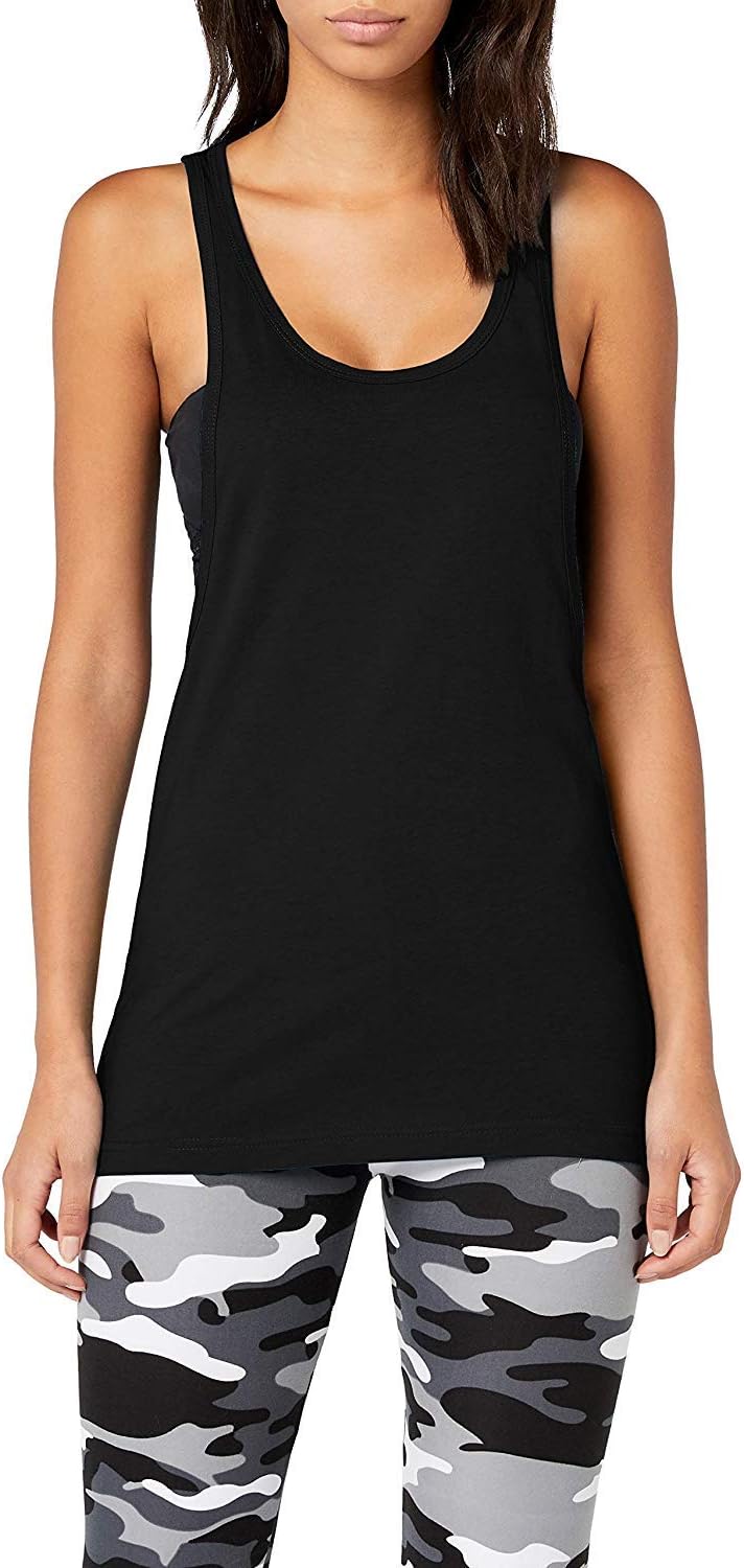 Urban Classics Top Ancho Mujer Top Negro 100% algodón Regular