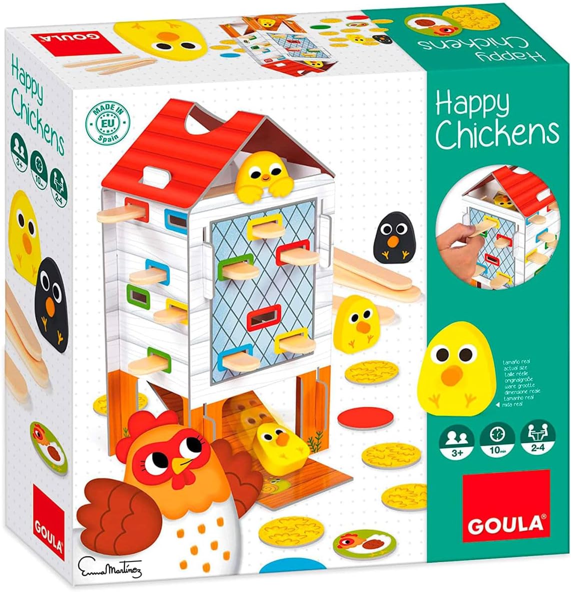 Goula Happy Chickens - Juego de Mesa Educativo Preescolar, + 3 años