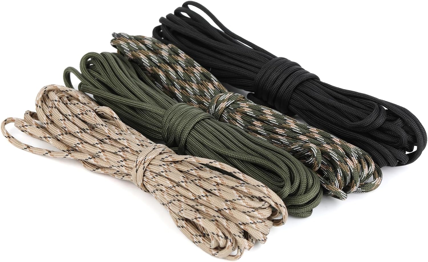 Set de 4 Cuerdas Paracord de 10 m (40 m Total) 4 mm, Cuerda Resistente con 7 Hilos de Nylon 100%, Capacidad de Carga hasta 250 kg, Ideal para Camping, Escalada y Pulseras Paracord