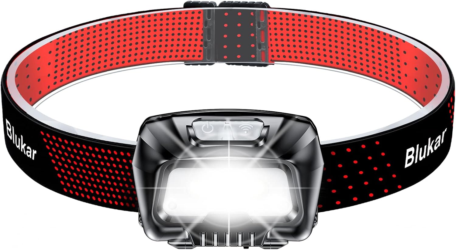 Blukar Linterna Frontal LED Recargable, 2000L Linterna Cabeza Supebrillante