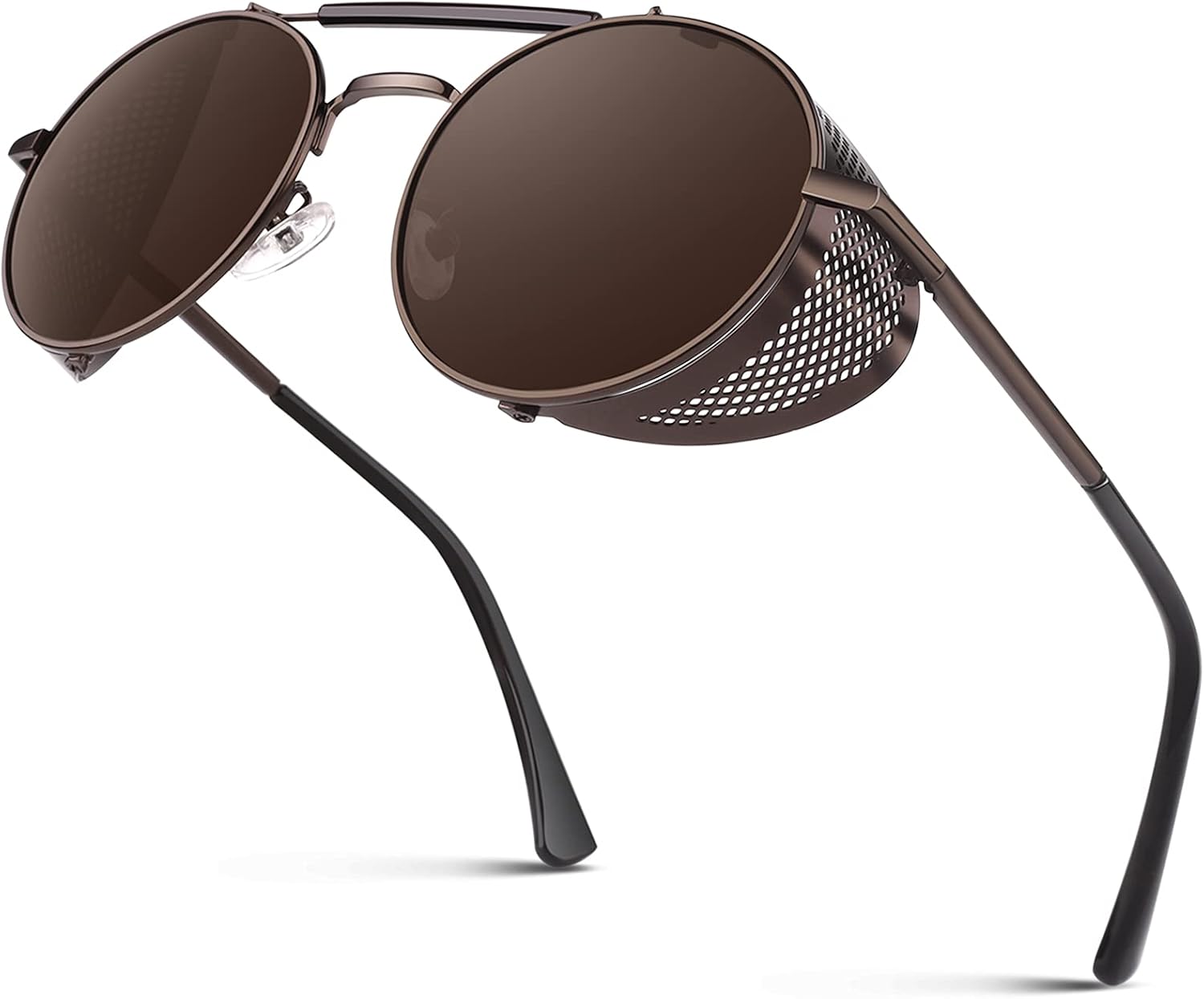 CGID E92 Steampunk Estilo Retro Inspirado Círculo Metálico Redondo Gafas de Sol Polarizadas para Hombre Mujer