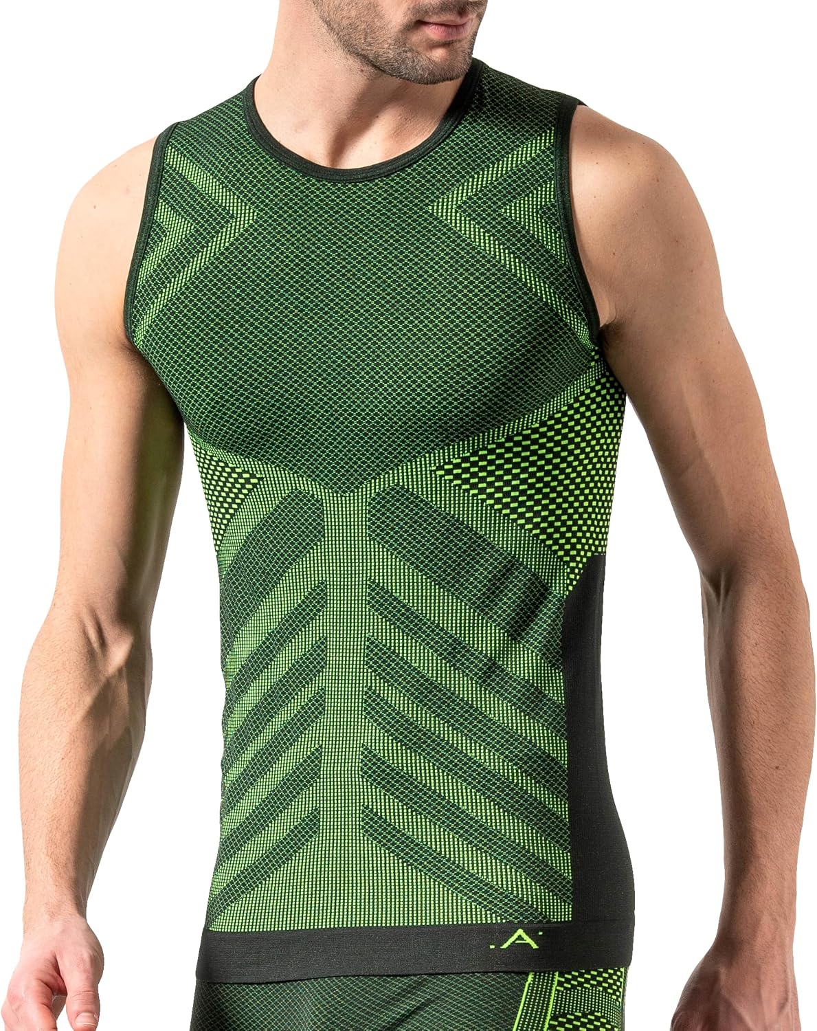 Risalti Camiseta Termica Hombre Sin Mangas Energy - Camiseta Técnica Hombre, Transpirable, Compresiva, Interior, Sin Costuras y Etiquetas, Esquí, Trekking, Running - Made in Italy