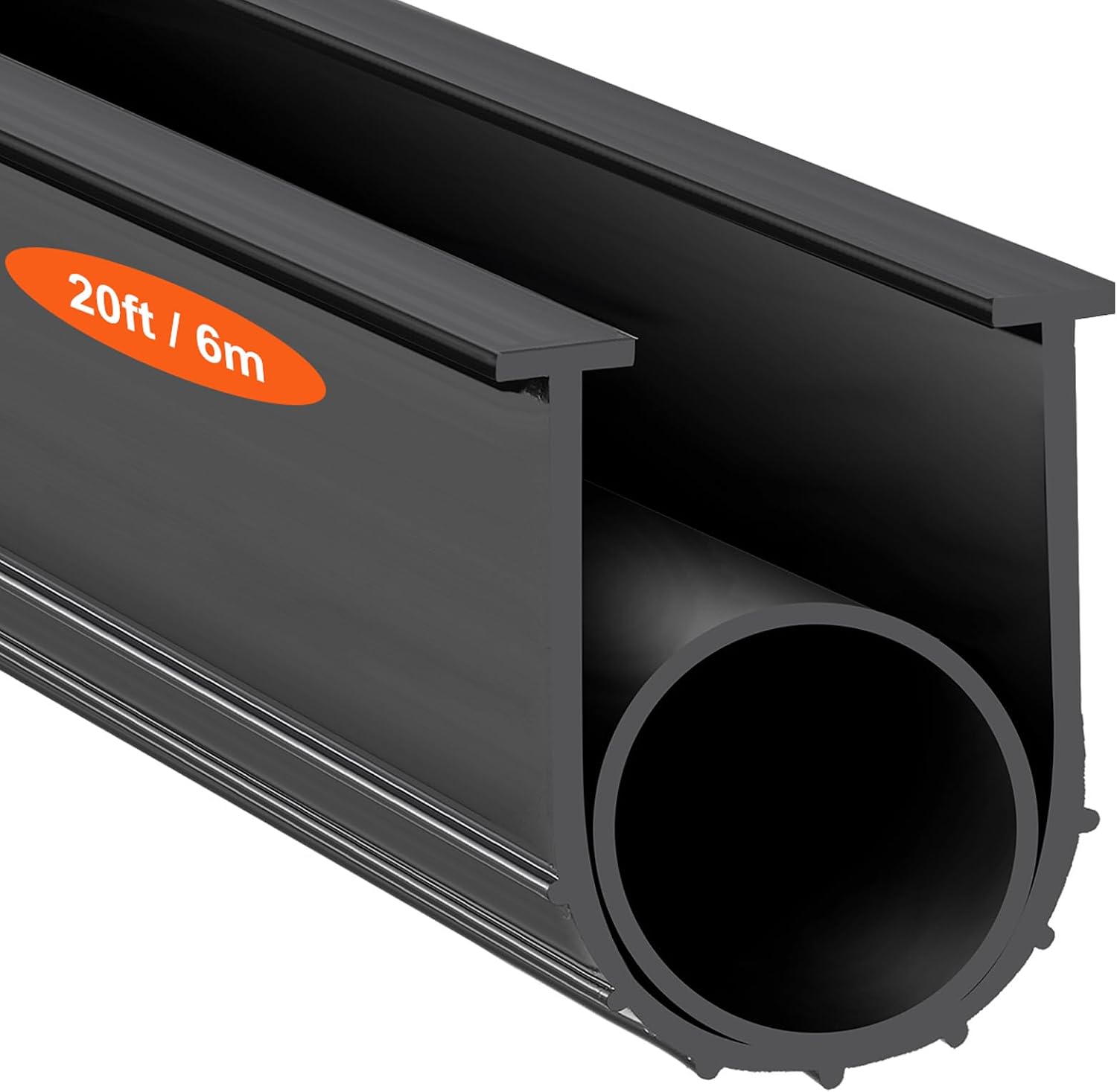 VEVOR Junta para Puerta de Garaje 4,8m Tira de Sellado de Goma Ancho del Caucho 10 cm Extremo en T para Evitar Penetración del Viento, Lluvia, Lámina, Puerta Seccional y Basculante, Almacén de Fábrica