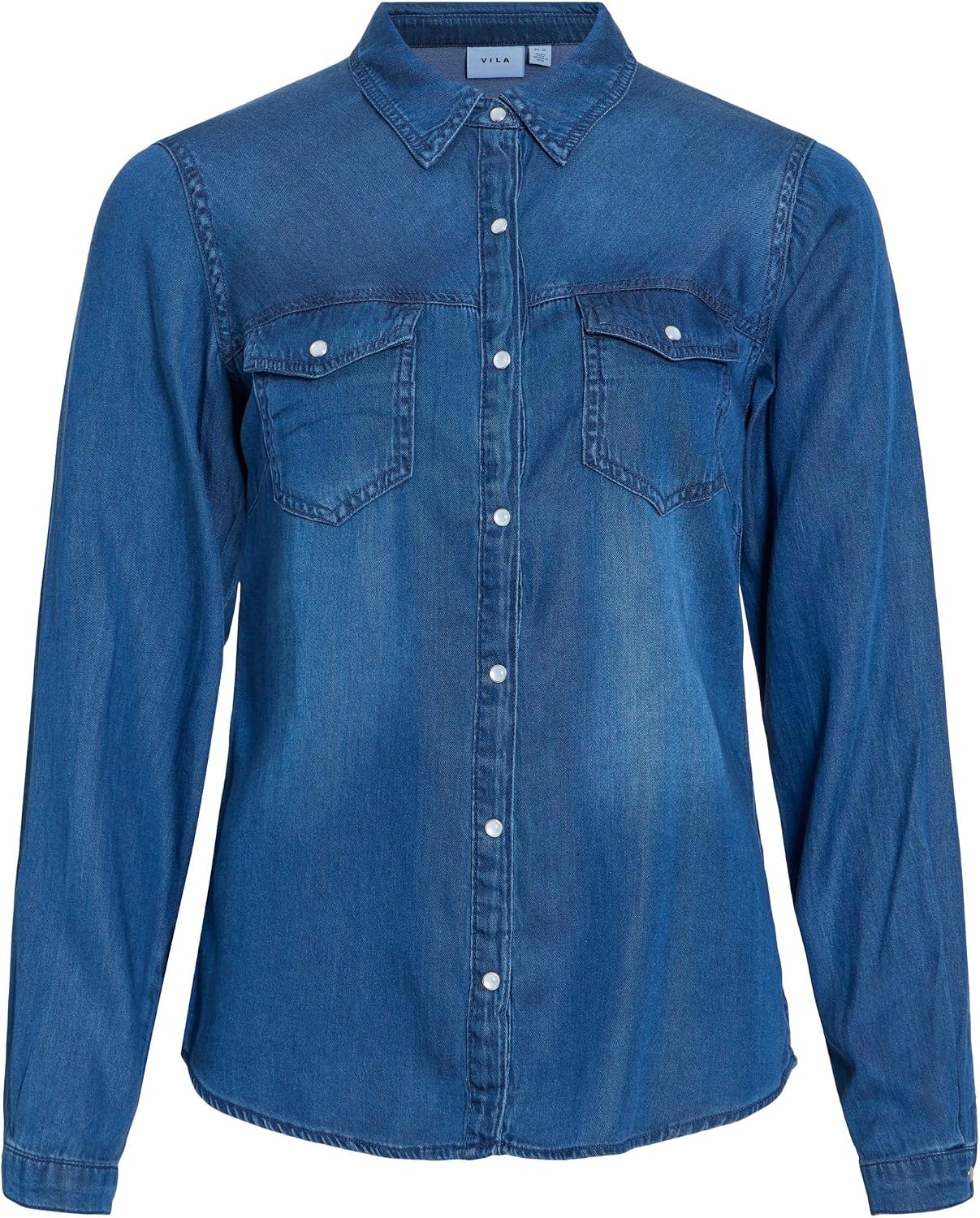 Vila Vibista Denim Shirt-Noos Blusa Mujer (Pack de 1)